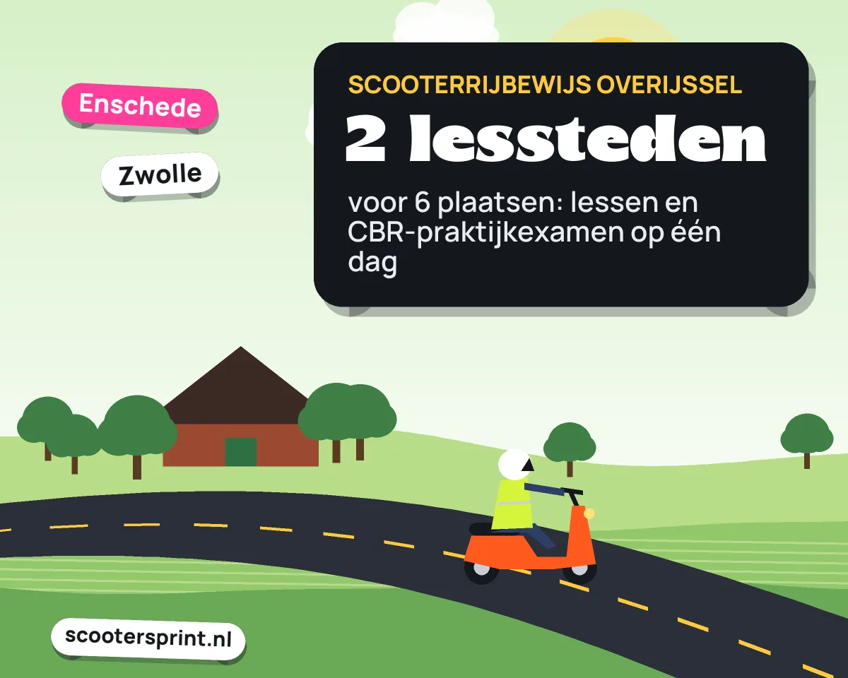 Infographic: in Overijssel rijd je af in 2 lessteden, voor 6 plaatsen